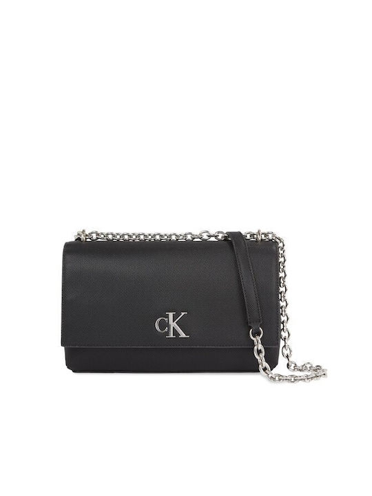 Calvin Klein Minimal Monogram Ew Flap Women's Bag Crossbody Black
