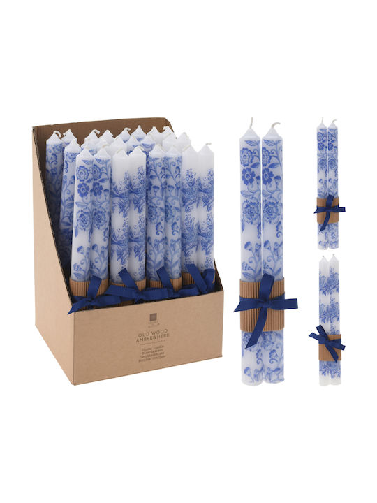 Decorative Candle Taper Blue 25cm 1pcs