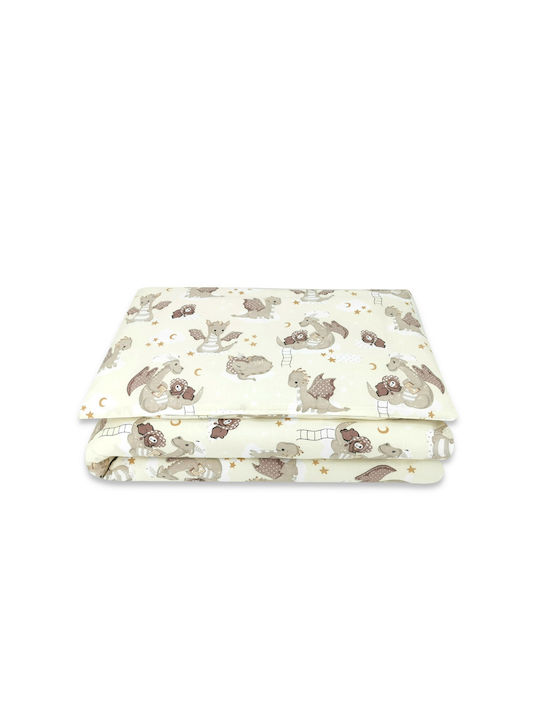 Qmini Set Cearceafuri Single Bumbac Bej 140x200cm 2 Bucăți