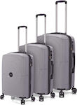 Benzi Travel Suitcases Grey with 4 Wheels Set of 3pcs