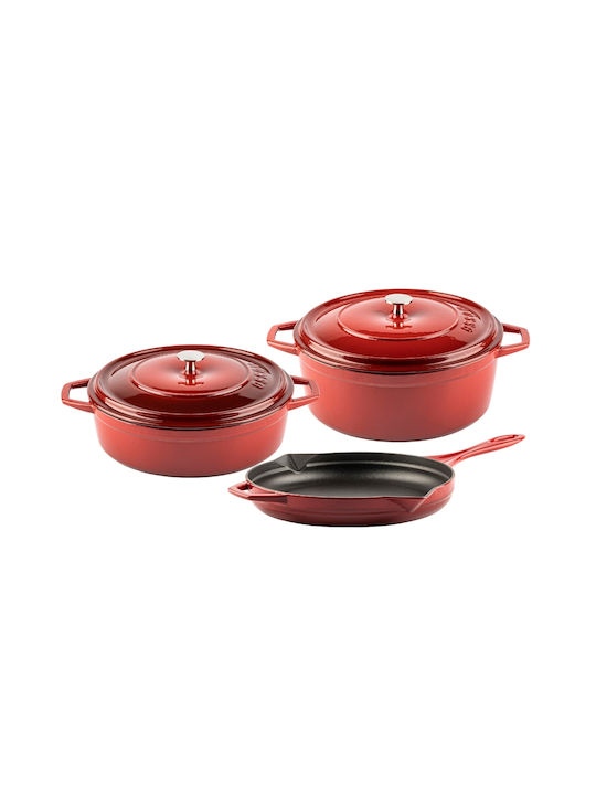 Hosse Set de vase de gătit din fontă Rubin 3buc