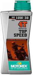 Motorex Top Speed Ημισυνθετικό Λάδι Μοτοσυκλέτας για Τετράχρονους Κινητήρες 10W-30 1lt