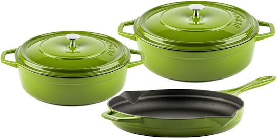 Hosse Set de Vase de Gătit din Fontă Bamboo 3 Piese