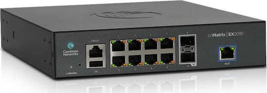 Cambium Networks cnMatrix EX2010 Неуправляем L2 Switch с 8 Портове Гигабитови (1Gbps) Ethernet и 2 SFP Портове