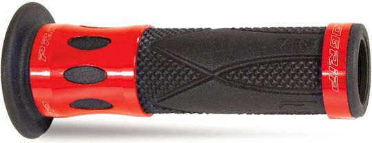 ProGrip Motorcycle Handlebars Open in Red color
