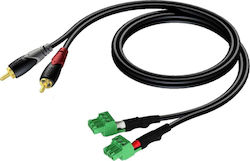 Procab Cla832/1 2 X Rca/cinch - 2 X Terminal Block (3p - 3,81mm) Καλώδιο Σήματος 1m