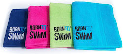 Born To Swim Beach Towel Cotton Green 100x50cm.