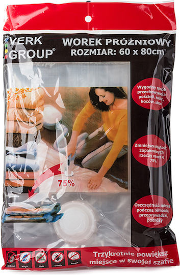 Verk Group Πλαστική Σακούλα Αποθήκευσης Ρούχων Αεροστεγής και με Κενό Αέρος 60x80cm