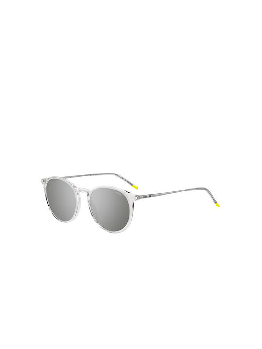 Hugo Boss Men's Sunglasses with Transparent Frame and Silver Mirror Lens HG 1286/S SRJ/T4