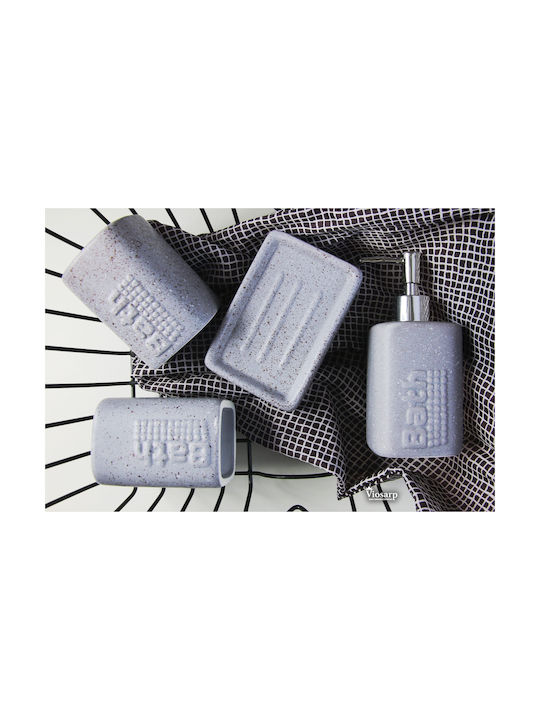 Viosarp Badezimmer-Accessoire-Set Keramik Gray 4Stück