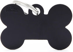 My Family Basic Aluminium Dog ID Tag Bone Black...