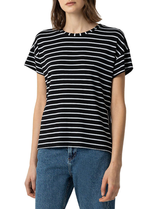 Tiffosi Women's T-shirt Striped Black