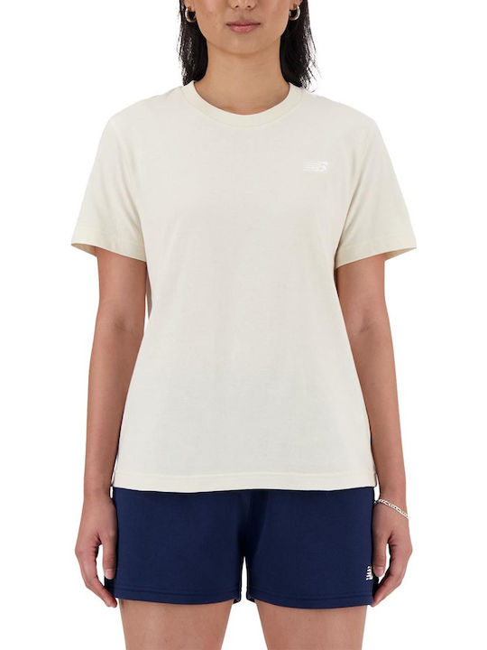 New Balance Γυναικείο Αθλητικό T-shirt Μπεζ