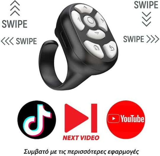 Selfie Controller Wireless Controller For Next Video In Tik Tok And Youtube Apps S20 Bluetooth Black