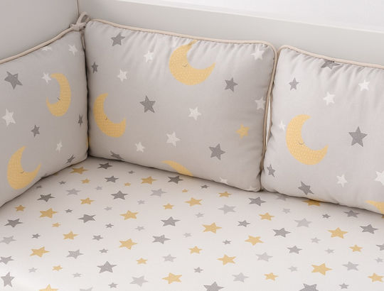 Beboulino Moon Stars Crib Bumpers Classic Inside grey 60x120cm