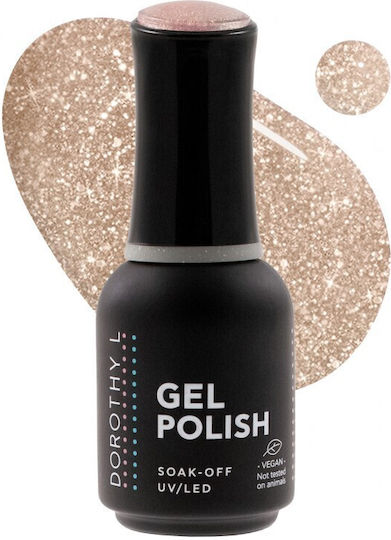 Dorothy L Semi-Permanent Nail Polish Beige Glitter 6082 with Glitter 15ml 1pcs