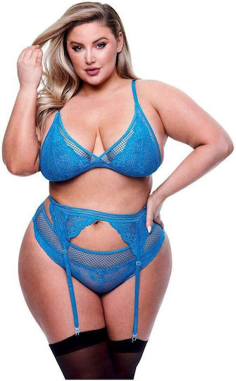 Baci Lingerie Секси Комплект Бельо Син U05129
