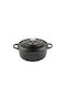 Hosse Solagio Deep Pot made of Cast Iron 20cm Black Onyx