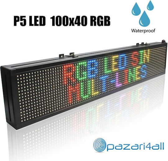 Semn LED rulant Cu o singură față Impermeabila 100x40cm RGB
