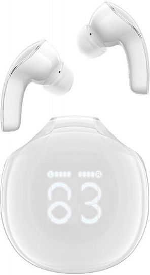 Acefast T9 Crystal (Air) In-ear Bluetooth Handsfree Ακουστικά με Θήκη Φόρτισης Porcelain White