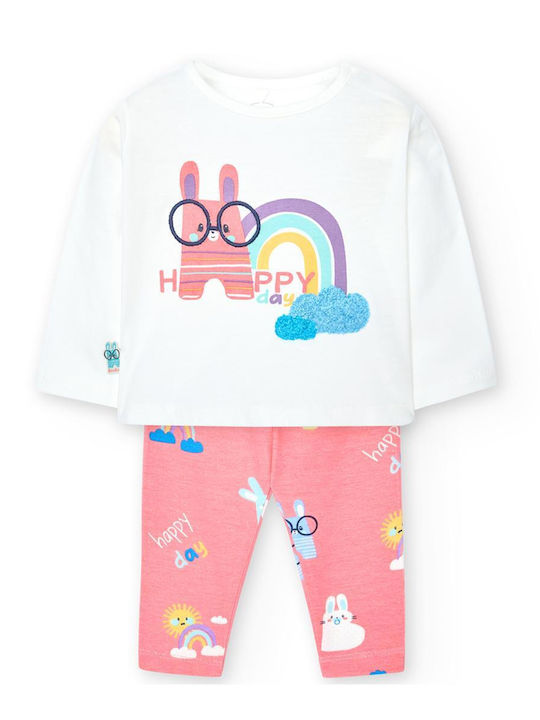 Boboli Kinder Set mit Leggings 2Stück Off-white