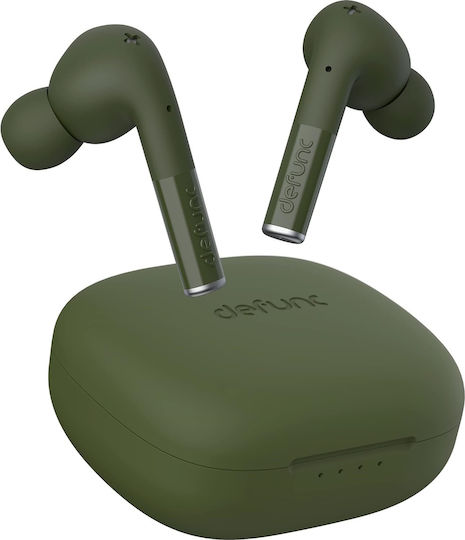 Defunc True Entertainment In-ear Bluetooth Handsfree Ακουστικά με Θήκη Φόρτισης Πράσινα