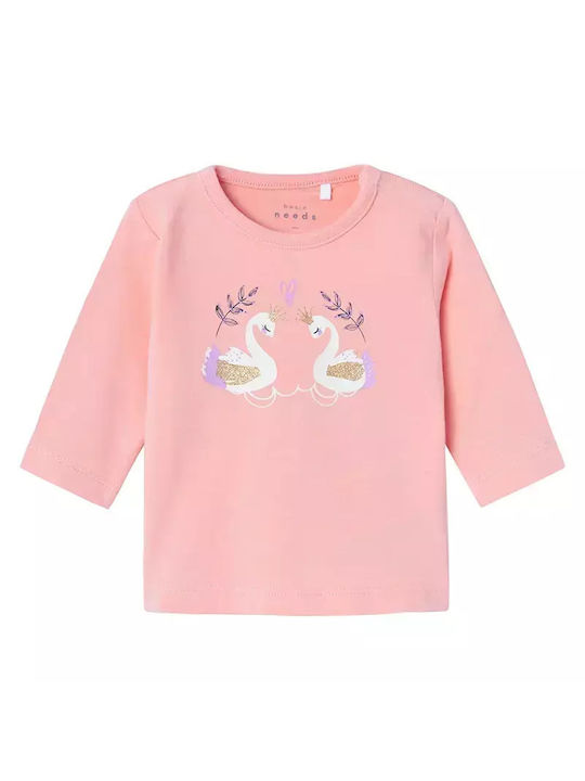 Name It Kids Top Long-sleeved Pink Swan