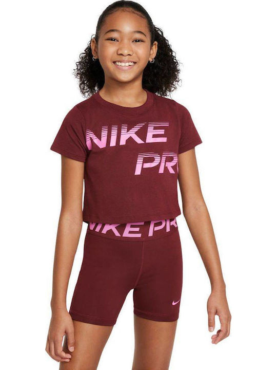Nike Kids' Crop Top Dri-Fit Short Sleeve Red