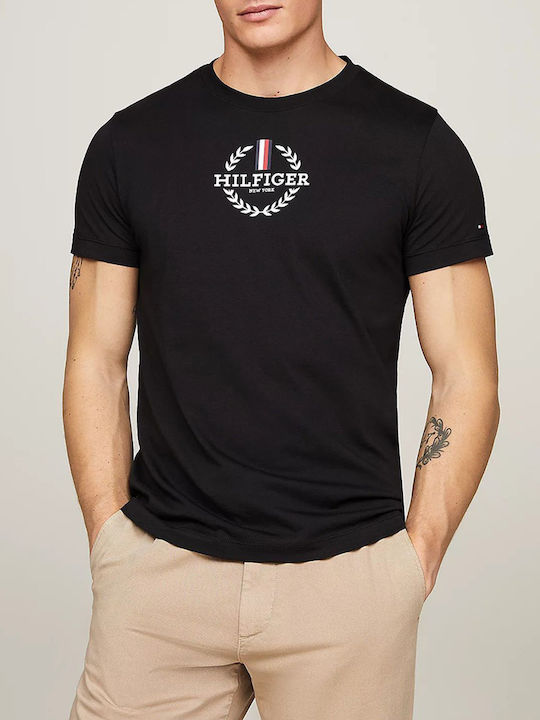 Tommy Hilfiger Ανδρικό T-shirt Κοντομάνικο Μαύρο