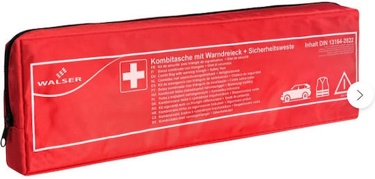 Walser Car Emergency Kit with Pharmacy Warning Triangle and Gloves