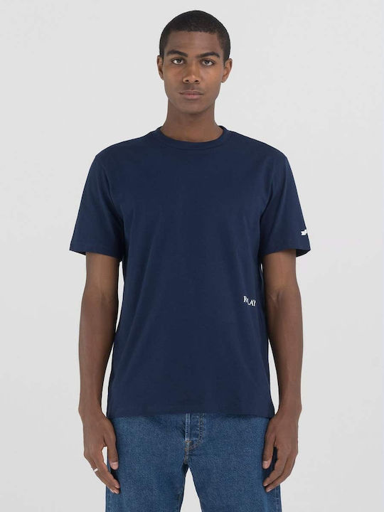 Replay T-shirt Bărbătesc cu Mânecă Scurtă dark blue