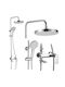 Rea Veneta Shower Column with Mixer Silver