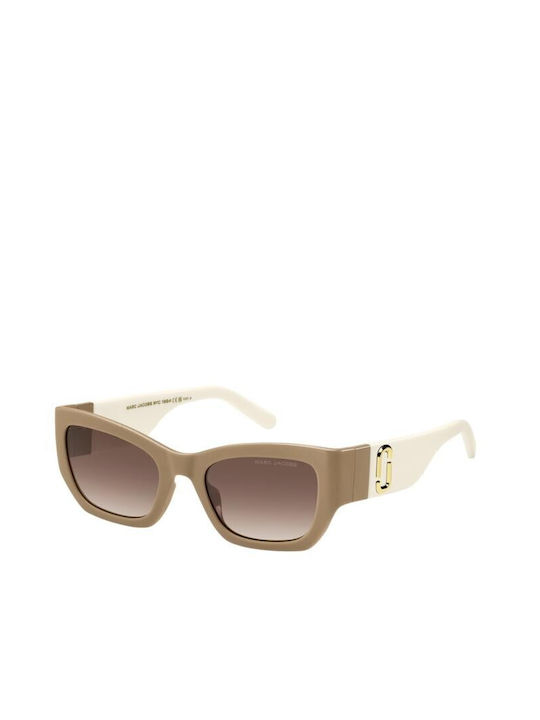 Marc Jacobs Women's Sunglasses with Beige Plastic Frame and Brown Gradient Lens MARC 723/S 10A/HA