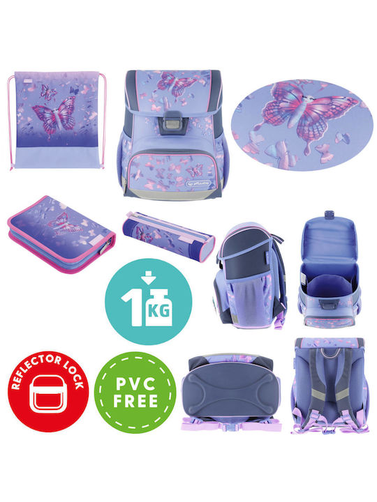 Herlitz Loop Plus Schulranzen Rucksack Grundschule, Grundschule in Flieder Farbe 16Liter