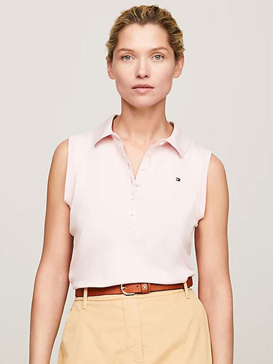 Tommy Γυναικεία Polo Μπλούζα Αμάνικη Whimsy Pink