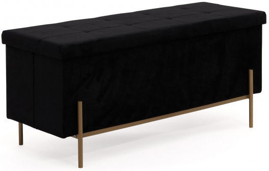 Hocker Für das Wohnzimmer Mit Stauraum Black 100x37x45cm Hocker Für das Wohnzimmer Mit Stauraum Black 100x37x45cm