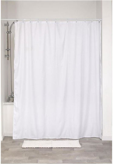 Atmosphera Κουρτίνα Μπάνιου Υφασμάτινη 180x200cm Λευκή