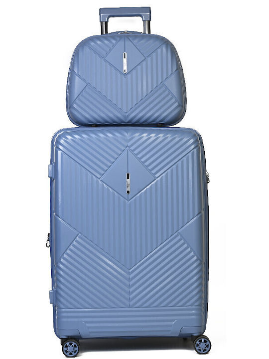 Airtex Paris Βαλίτσες Ταξιδιού Σκληρές Σιέλ με 4 Ρόδες Σετ 2τμχ
