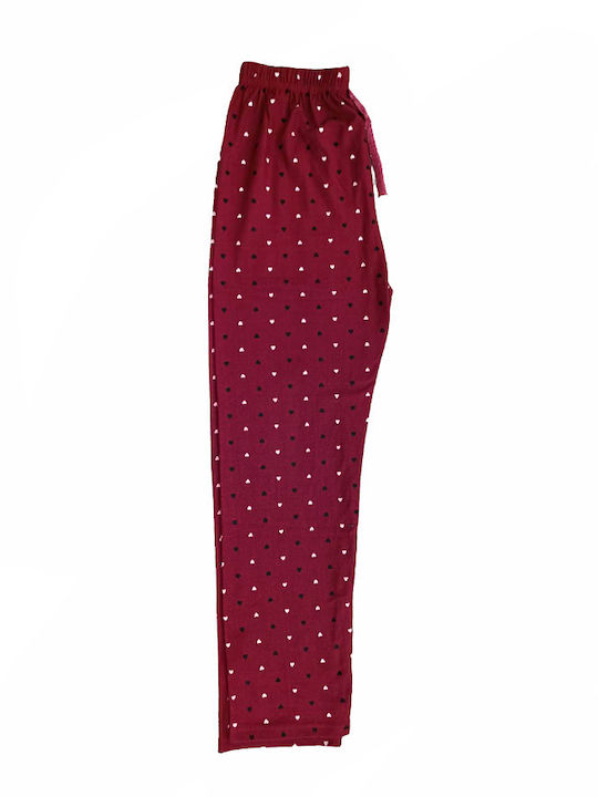 Winter Velvet Women's Pyjama Pants Burgundy