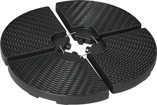 Outsunny Umbrella Stand made of Plastic Black Velvet-Black Metal 100x100x8cm 4pcs
