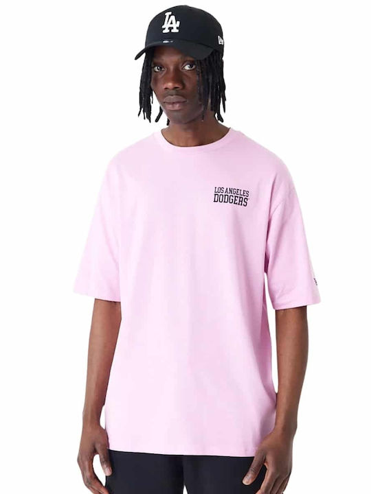 New Era La Dodgers Mlb Wordmark Herren T-Shirt Kurzarm Pink