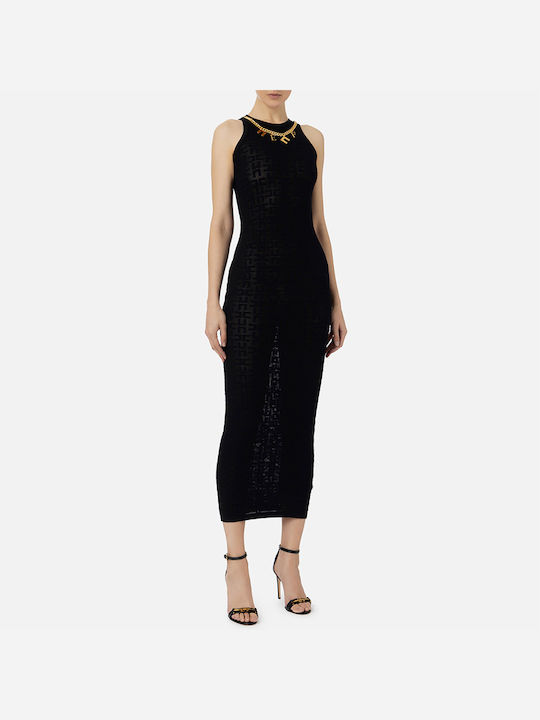 Elisabetta Franchi Midi Dress Black