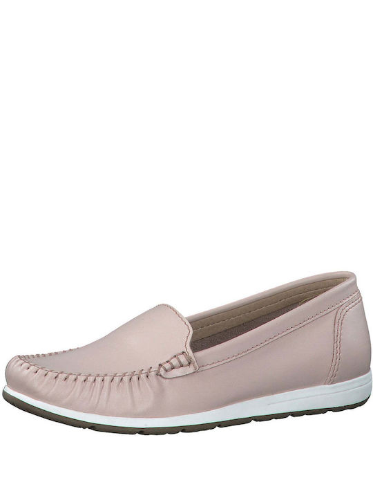 Marco Tozzi Leather Women's Moccasins in Pink Color