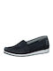 Leder Damen Mokassins in Marineblau Farbe
