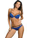 M-391 Bikini Set Push Up Polka Dot Royal Blue