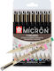 Sakura Pigma Micron Маркери Проектиране на 0.5mm Комплект 9 Бройки