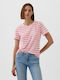 Women's Athletic Blouse Short Sleeve Pink