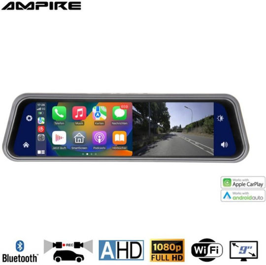 Ampire 1080P Mirror Car DVR, 9" Display