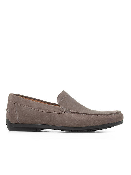 Geox Δερμάτινα Ανδρικά Loafers σε Γκρι Χρώμα