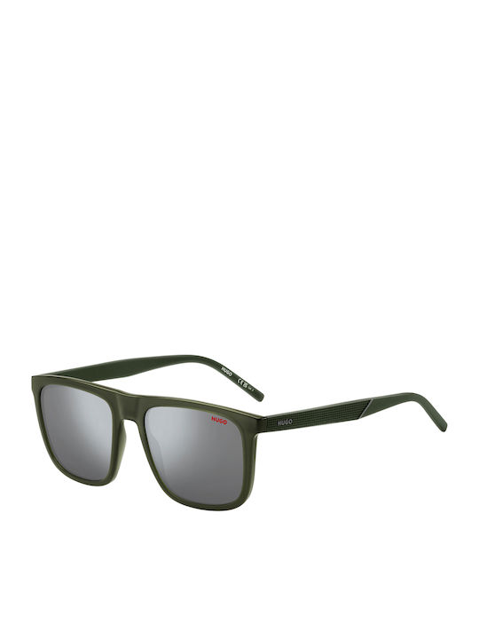 Boss Men's Sunglasses with Green Plastic Frame and Gray Lens HG 1304/S 1ED/T4